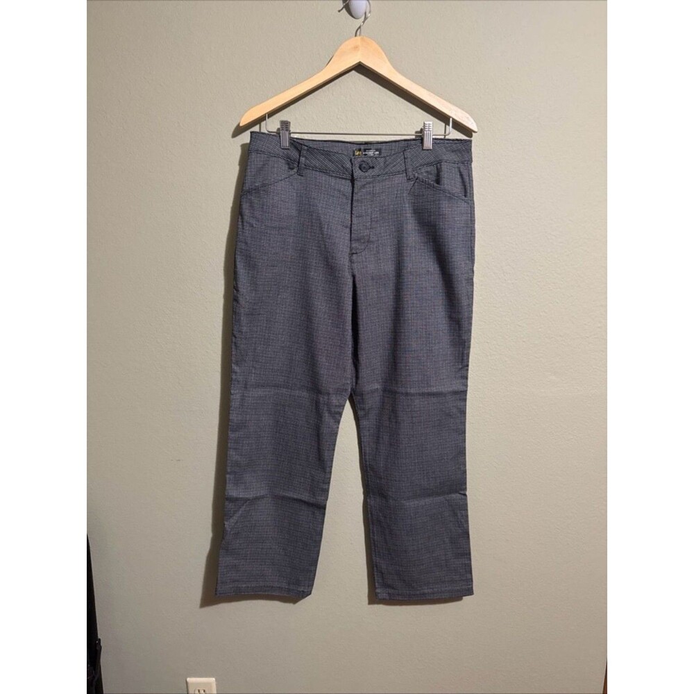 Lee Relaxed Fit Dress Pants Womens 12 Short Mid Rise Straight Leg Stretch